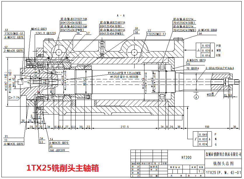 1TX25好色先生短视频主轴箱图纸